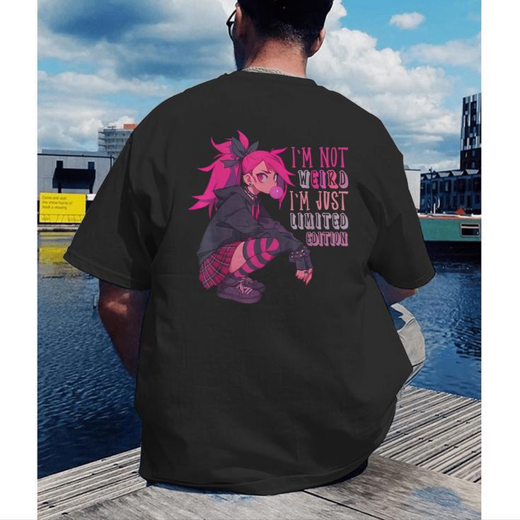 Anime Girl I'm Not Weird Just Limited Edition Introvert Goth Men's Back Print T-Shirt Anime Girl I'm Not Weird Just Limited Edition Introvert Goth Men's Back Print T-Shirt