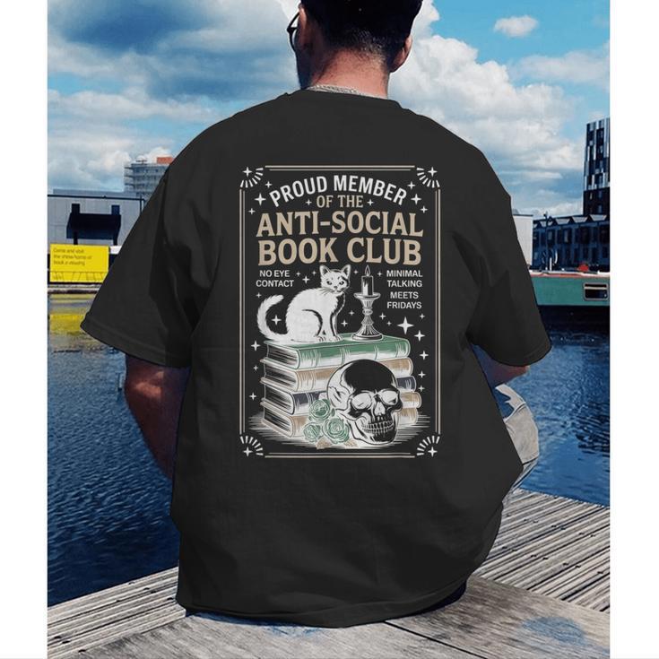 Anti-Social Book-Club Cat Graphic Men's Back Print T-Shirt