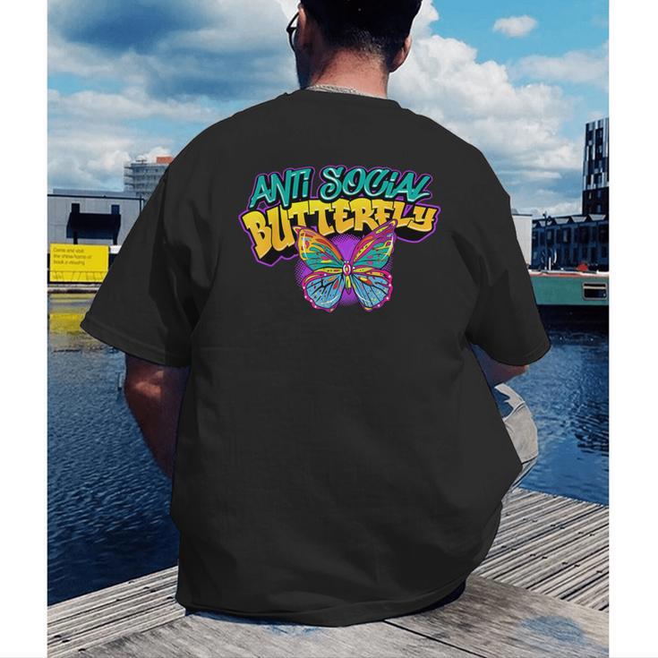 Antisocial Butterfly Shirts For Introvert Men's Back Print T-Shirt