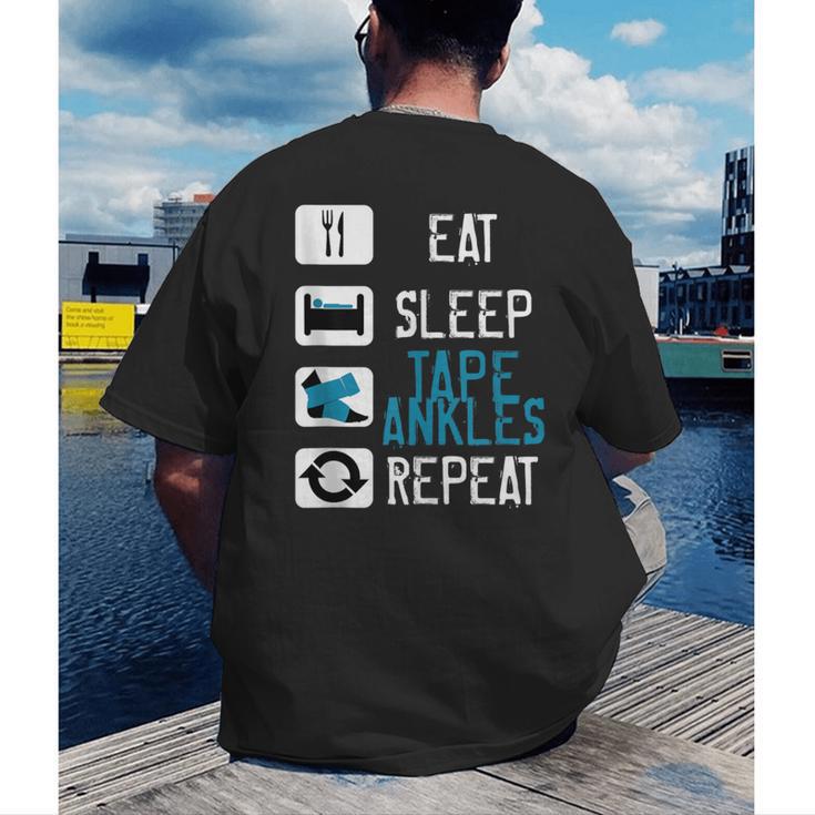 Athletic Trainer Eat Sleep Tape Ankles Graduation Men's Back Print T-Shirt