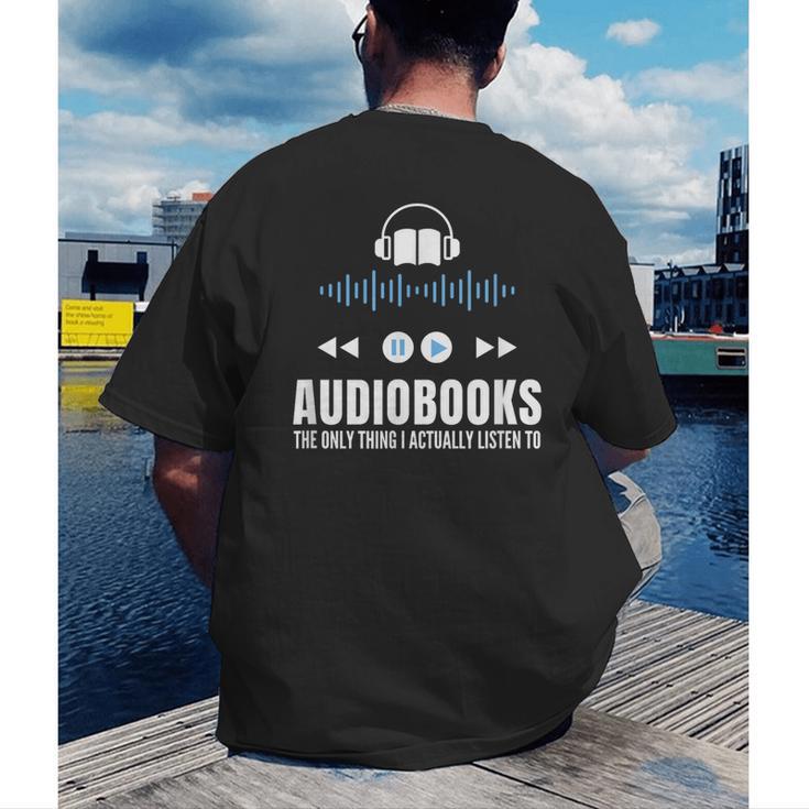 Audiobooks Listener Book Reading Lover Fun Men's Back Print T-Shirt Audiobooks Listener Book Reading Lover Fun Men's Back Print T-Shirt