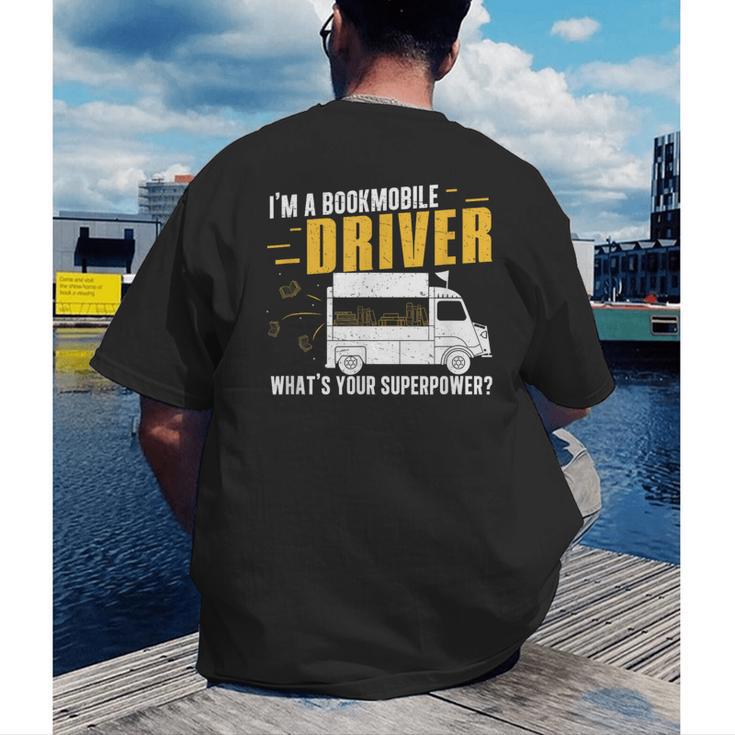 Awesome Bookmobile Driver What's Your Superpower Book Wagon Men's Back Print T-Shirt