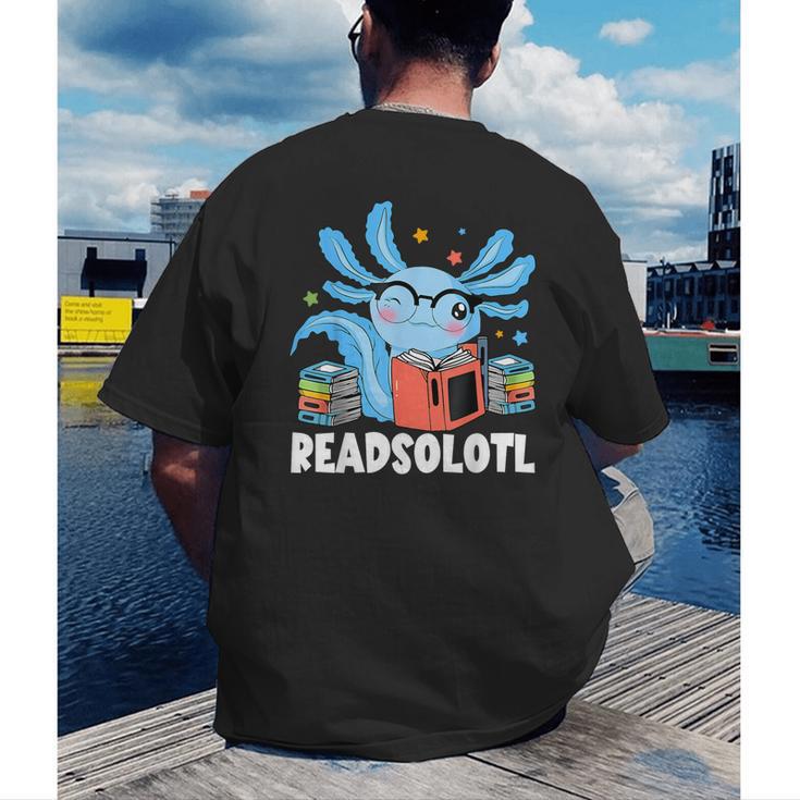 Axolotl Read Book Kawaii Reading Books For Men Women Men's Back Print T-Shirt