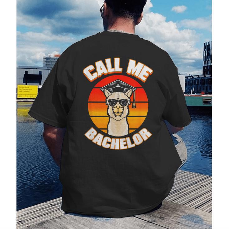 Bachelor Graduation For University Degree Party Llama Men's Back Print T-Shirt