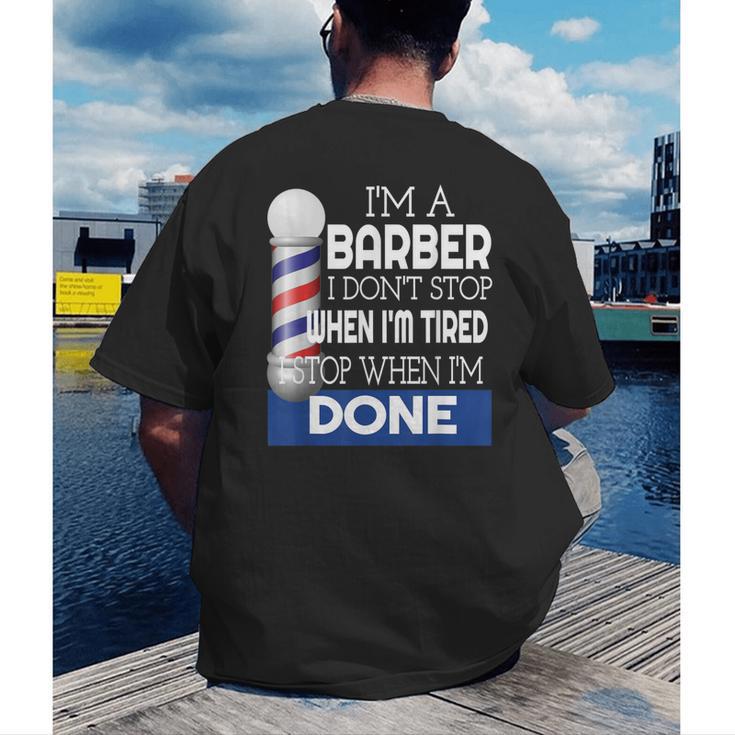 Barber Stylist Barber College Graduation Men's Back Print T-Shirt
