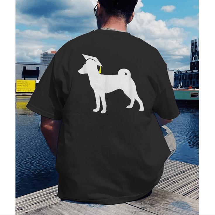 Basenji Graduation Dog Graduate Men's Back Print T-Shirt