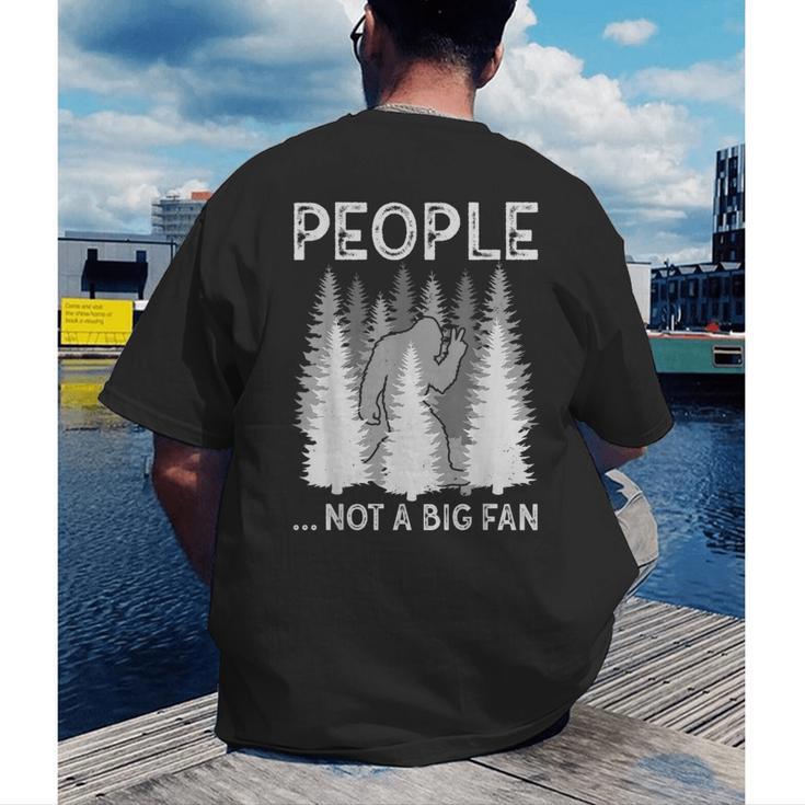 Bigfoot People Not a Big Fan Sasquatch Introvert Men's Back Print T-Shirt Bigfoot People Not a Big Fan Sasquatch Introvert Men's Back Print T-Shirt