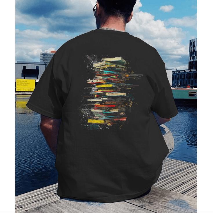 Book Abstract Art Drawing Painting Graphic Book Men's Back Print T-Shirt Book Abstract Art Drawing Painting Graphic Book Men's Back Print T-Shirt