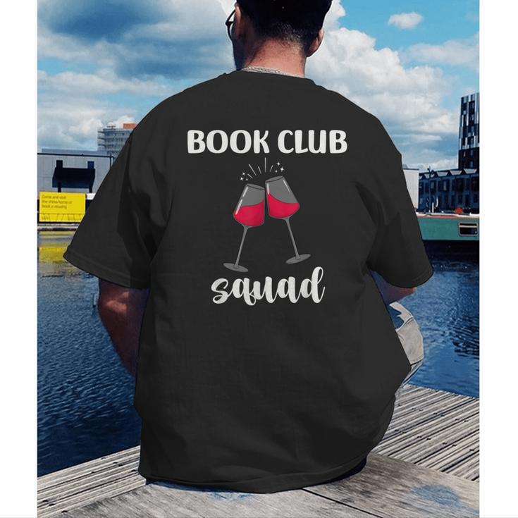 Book Club Squad Reading Bookworm Wine Lover Humor Men's Back Print T-Shirt