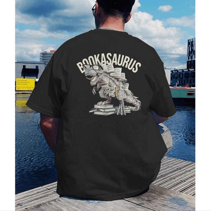 Book Dinosaur Bookworm T-Rex Dino Reading Books Book Men's Back Print T-Shirt Book Dinosaur Bookworm T-Rex Dino Reading Books Book Men's Back Print T-Shirt