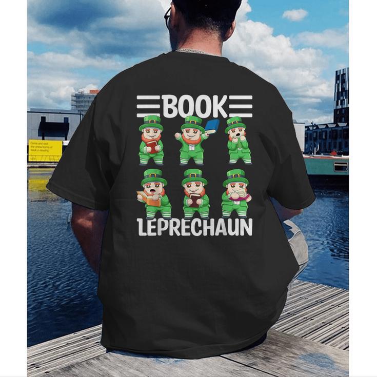 Book Leprechaun St Patrick's Day Library Librarian Reading Men's Back Print T-Shirt