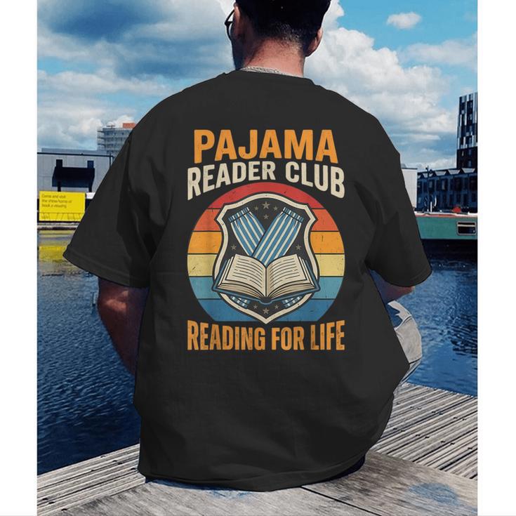 Book And Pajamas Reading Bedtime Men's Back Print T-Shirt