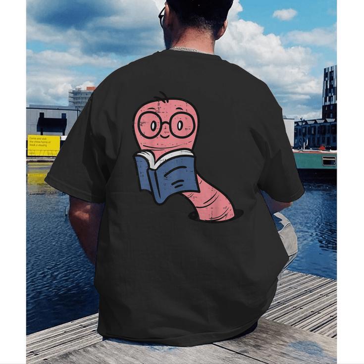 Book Worm Pun Read Reading Librarian America Men Women Kids Men's Back Print T-Shirt Book Worm Pun Read Reading Librarian America Men Women Kids Men's Back Print T-Shirt
