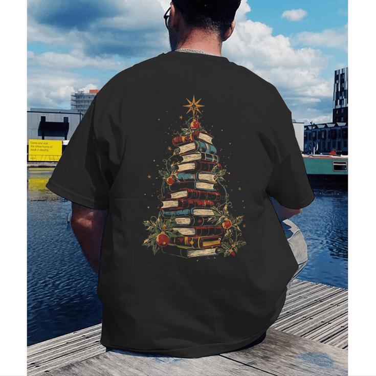 All Booked For Christmas Book Men's Back Print T-Shirt