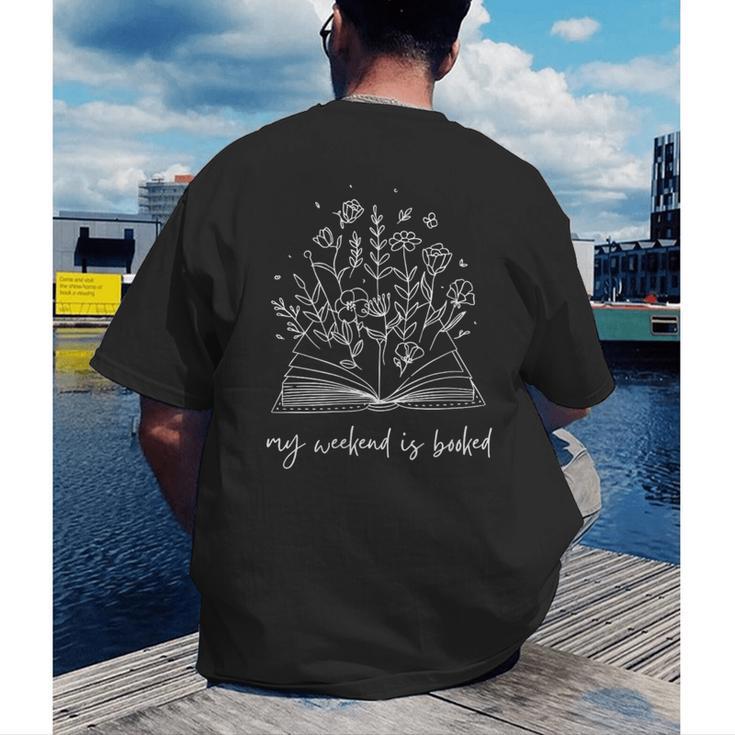 My Weekend Is Booked Floral Book Men's Back Print T-Shirt My Weekend Is Booked Floral Book Men's Back Print T-Shirt