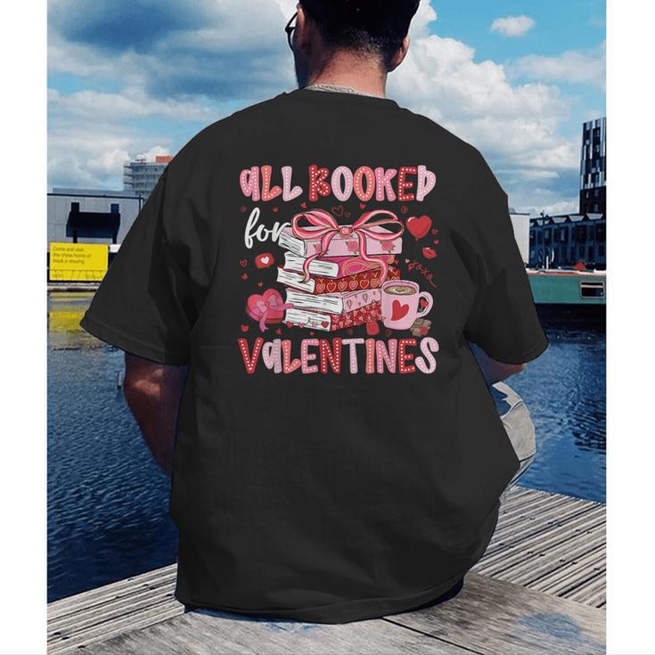 All Booked For Valentines Book Coffee Teacher Women Men's Back Print T-Shirt