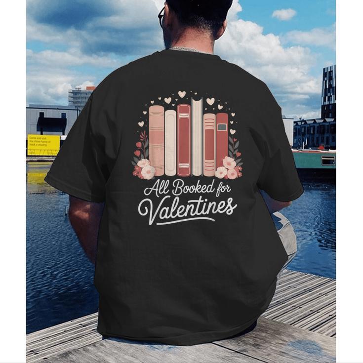 All Booked For Valentines Book Lovers Hearts Men's Back Print T-Shirt
