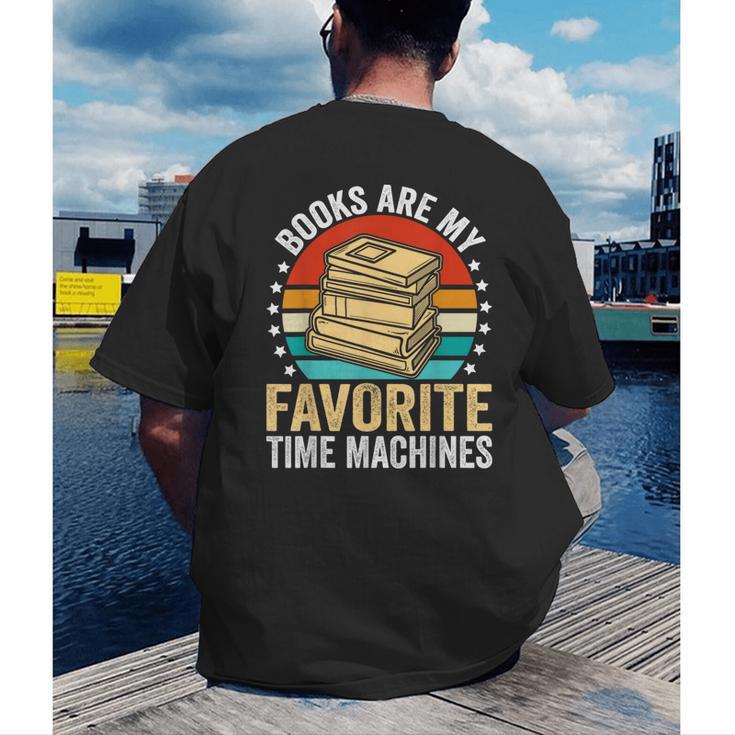 Books Are My Favorite Time Machines Men's Back Print T-Shirt