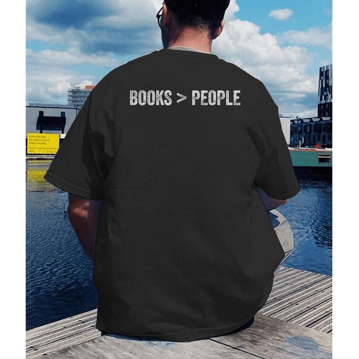 Books Are Greater Than People Men's Back Print T-Shirt