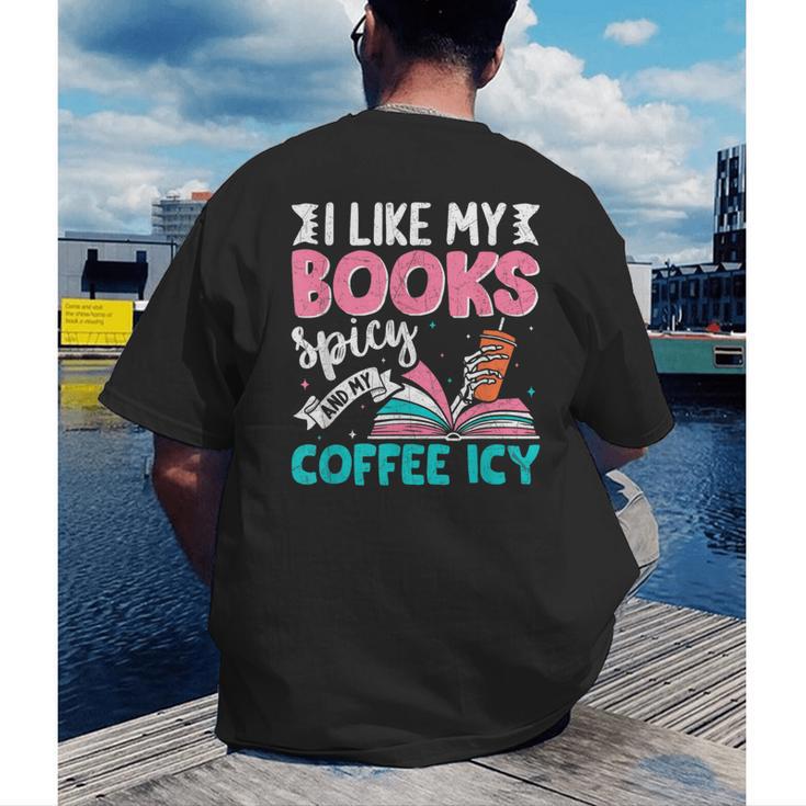 I Like My Books Spicy Coffee ICY Men's Back Print T-Shirt I Like My Books Spicy Coffee ICY Men's Back Print T-Shirt
