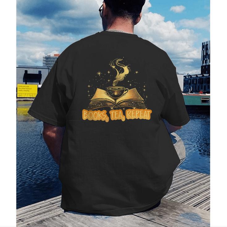 Books Tea Repeat Men's Back Print T-Shirt