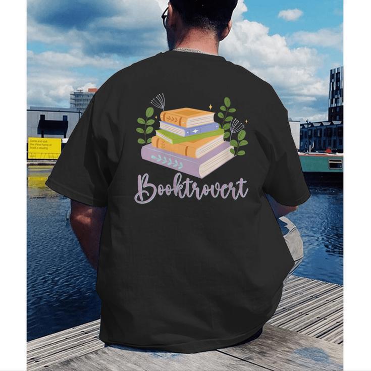 Booktrovert Bookworm Introvert Bibliophile Booktrovert Men's Back Print T-Shirt Booktrovert Bookworm Introvert Bibliophile Booktrovert Men's Back Print T-Shirt