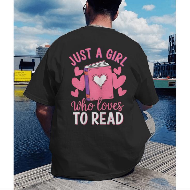 Bookworm Just A Girl Who Loves To Read Men's Back Print T-Shirt Bookworm Just A Girl Who Loves To Read Men's Back Print T-Shirt