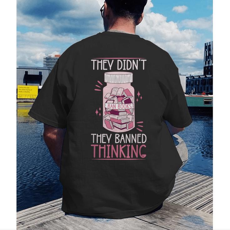 Bookworm Library Banned Book -Adults Short Sleeve Modern Crew Neck Small Straight Imported They Didn't Ban Books They Banned Thinking Men's Back Print T-Shirt Bookworm Library Banned Book -Adults Short Sleeve Modern Crew Neck Small Straight Imported They Didn't Ban Books They Banned Thinking Men's Back Print T-Shirt