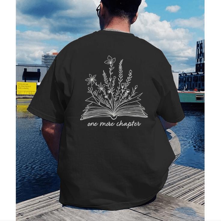 Bookworm One More Chapter Cozy Reader Minimalist Book Lover Men's Back Print T-Shirt