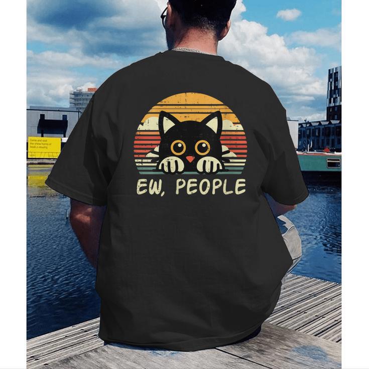 Cat Eww People Introvert Meme Women Men Kids Men's Back Print T-Shirt