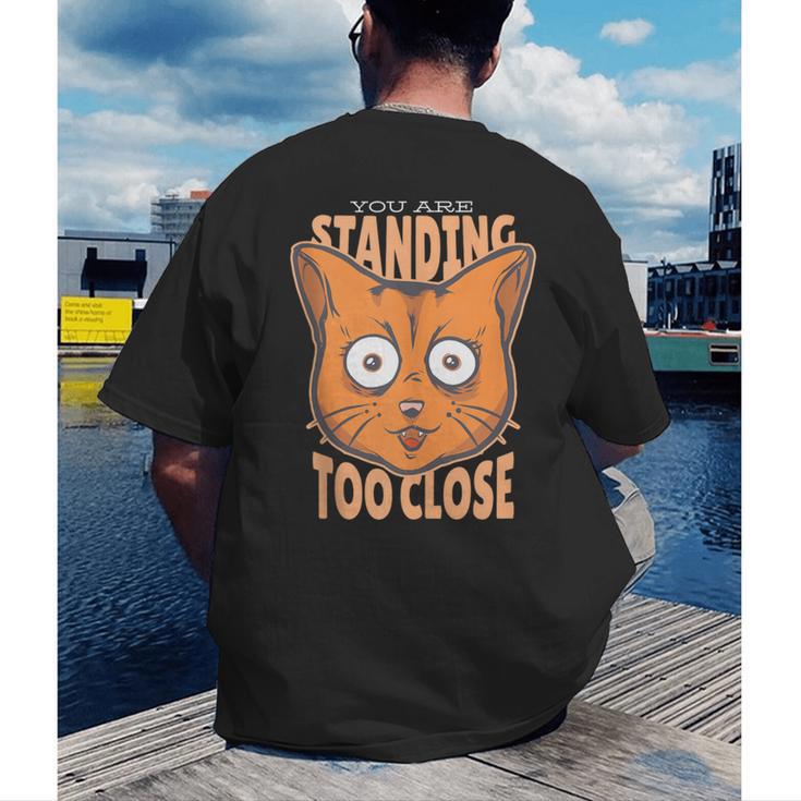Cat Lover Antisocial Too Close Introvert People Hater Men's Back Print T-Shirt Cat Lover Antisocial Too Close Introvert People Hater Men's Back Print T-Shirt