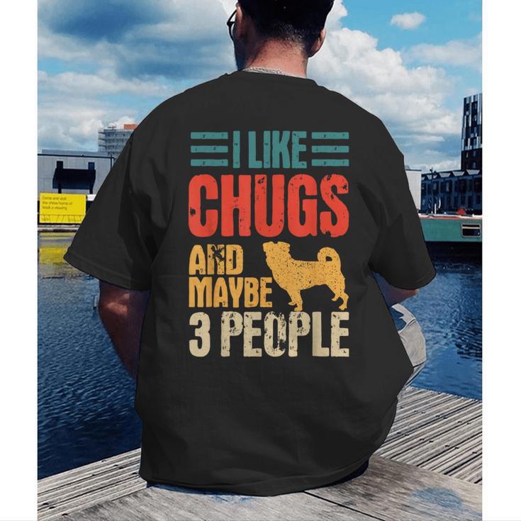 Chug Dog Retro Vintage Pughuahua Owner Fur Parent Introvert Men's Back Print T-Shirt Chug Dog Retro Vintage Pughuahua Owner Fur Parent Introvert Men's Back Print T-Shirt