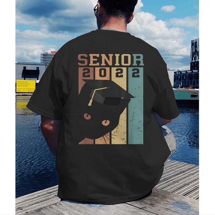 Class Of 2022 Graduation Cat Seniors Grad Men's Back Print T-Shirt