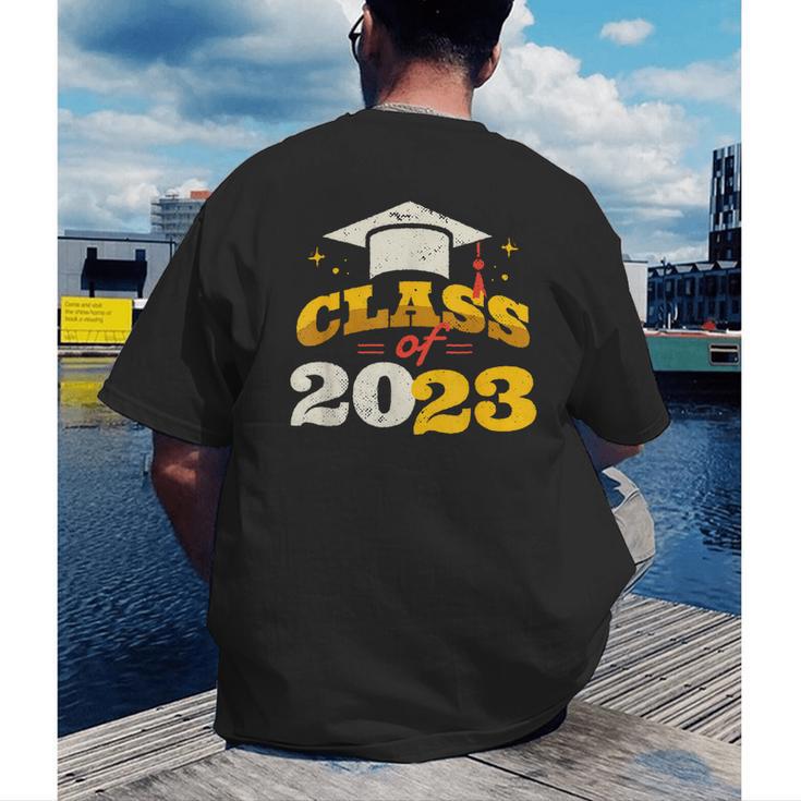 Class Of 2023 School Graduation Vintage Retro Class Of 2023 Men's Back Print T-Shirt