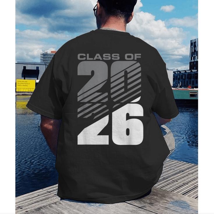 Class Of 2026 High School Senior Graduation Grey Sport Style Men's Back Print T-Shirt