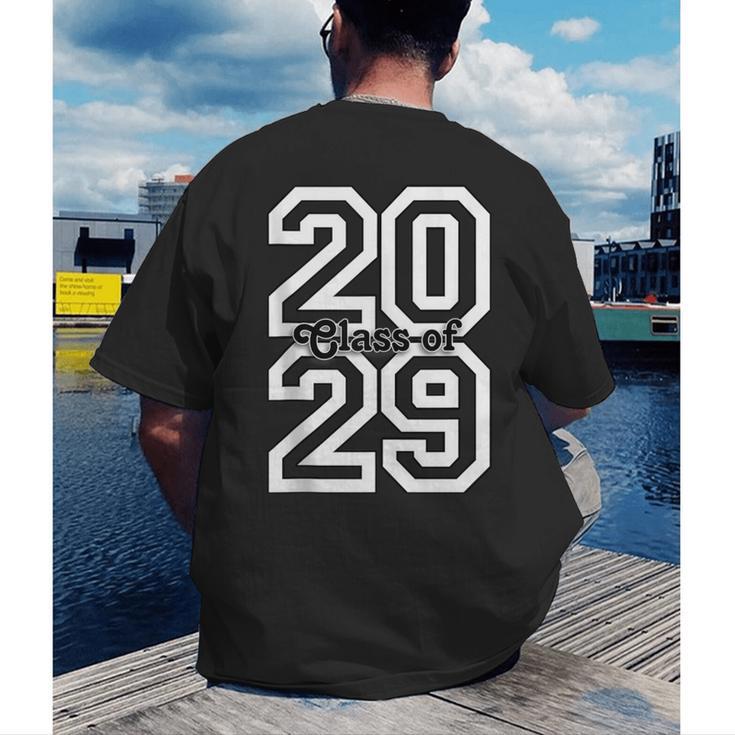 Class Of 2029 Graduating School Class Of 2029 Graduation Men's Back Print T-Shirt