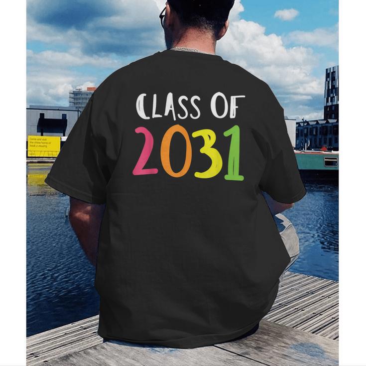 Class Of 2031 Kindergarten Graduation Back To School T-Shirt Men's Back Print T-Shirt