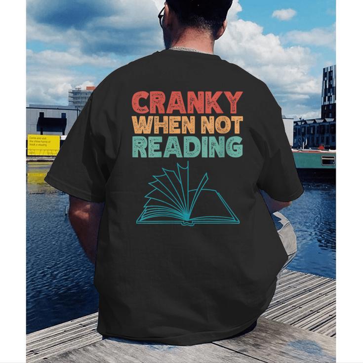 Cranky When Not Reading Retro Vintage Book Lover Men's Back Print T-Shirt