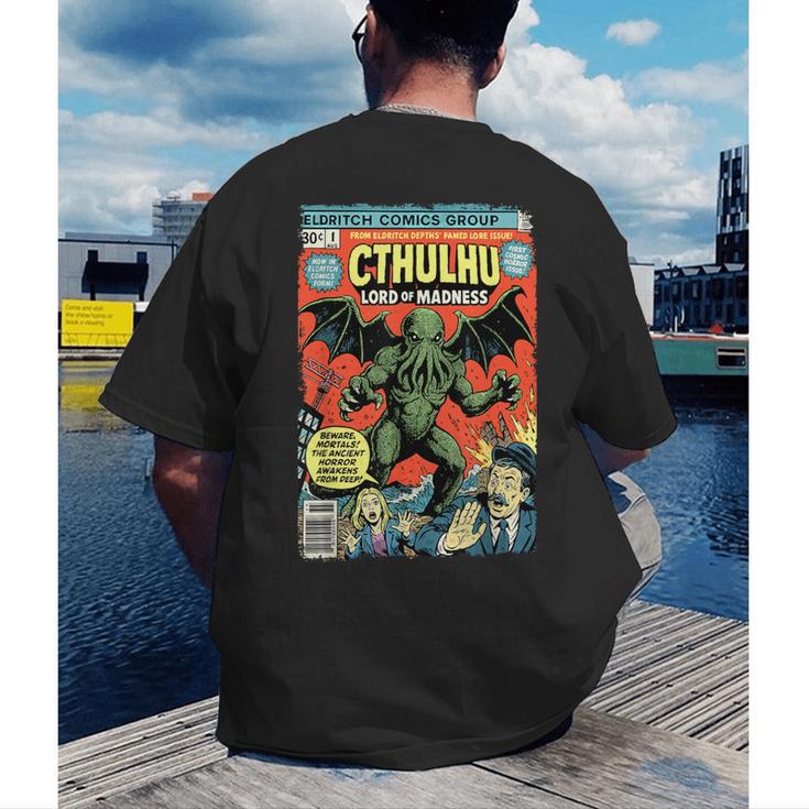 Cthulhu Lord Of Madness Vintage Comic Book Cover Men's Back Print T-Shirt