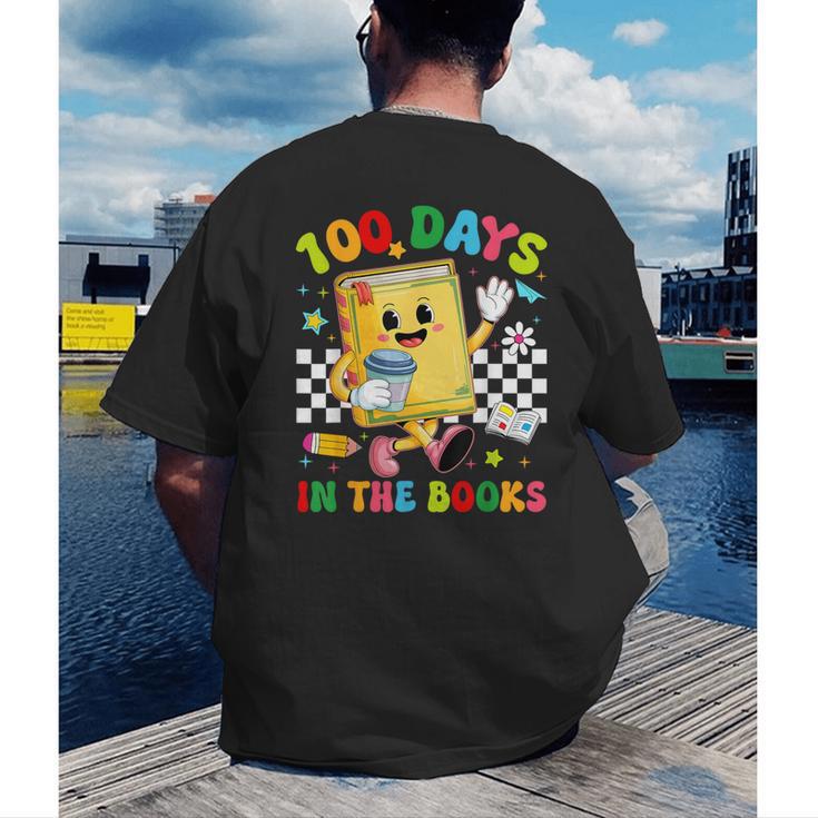 Cute 100 Days In The Books Groovy Boy Girl Teacher Men's Back Print T-Shirt Cute 100 Days In The Books Groovy Boy Girl Teacher Men's Back Print T-Shirt