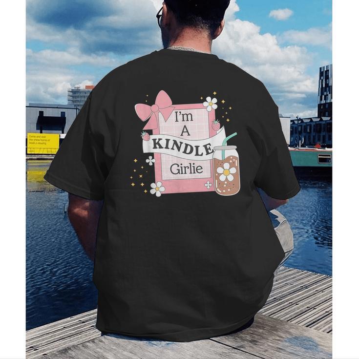 Cute Bookish Kindle Girlie Nerdy Read Book Lover Girl Women Men's Back Print T-Shirt