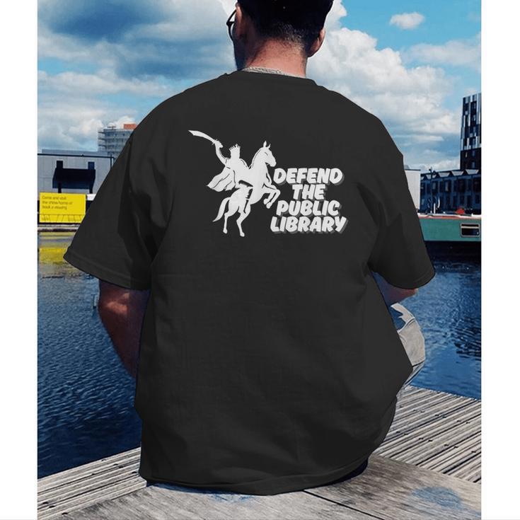 Defend Public Library Support Local Library Book Lover Men's Back Print T-Shirt