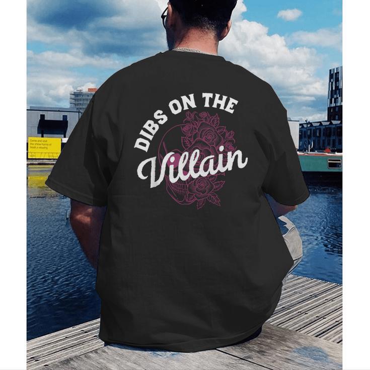 Dibs On The Villain Dark Romance Books Skeleton Morally Grey Men's Back Print T-Shirt Dibs On The Villain Dark Romance Books Skeleton Morally Grey Men's Back Print T-Shirt