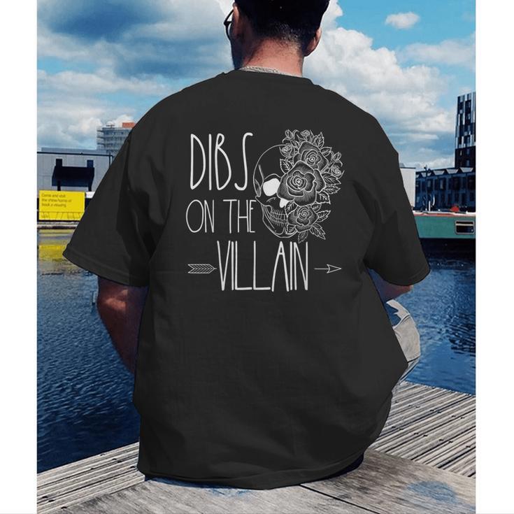 Dibs On The Villain Spicy Books Women Smutty Merch Romantasy Men's Back Print T-Shirt