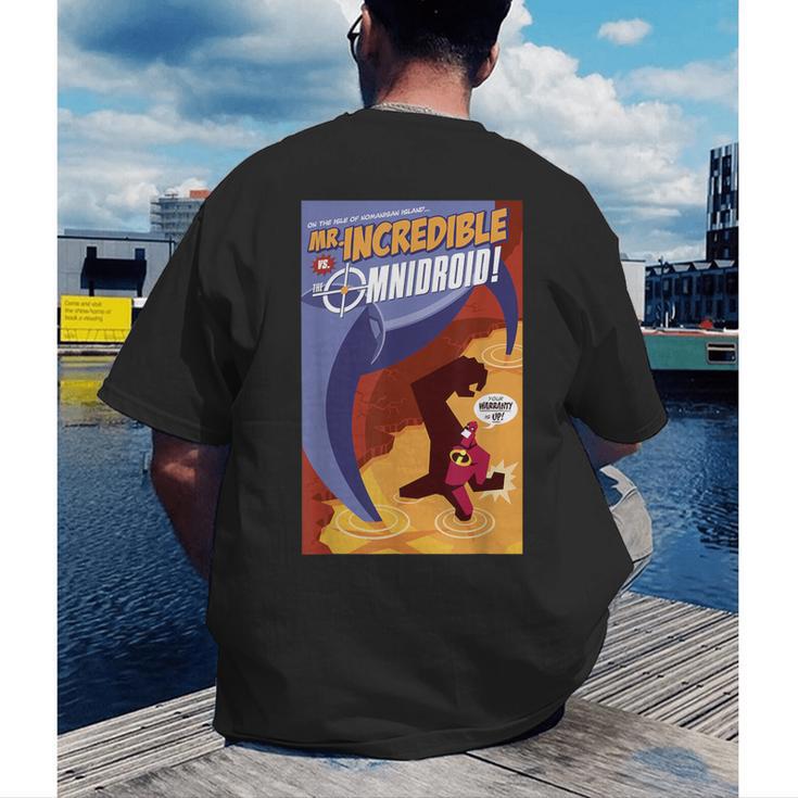 Disney Pixar The Incredibles Omnidroid Comic Book Cover Men's Back Print T-Shirt