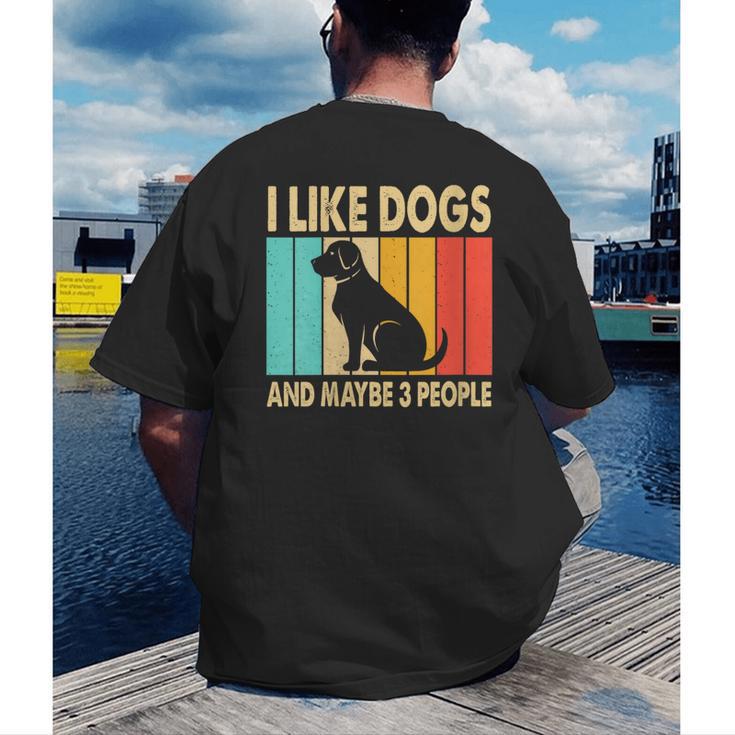 I Like Dogs And Maybe 3 People Introvert Men's Back Print T-Shirt
