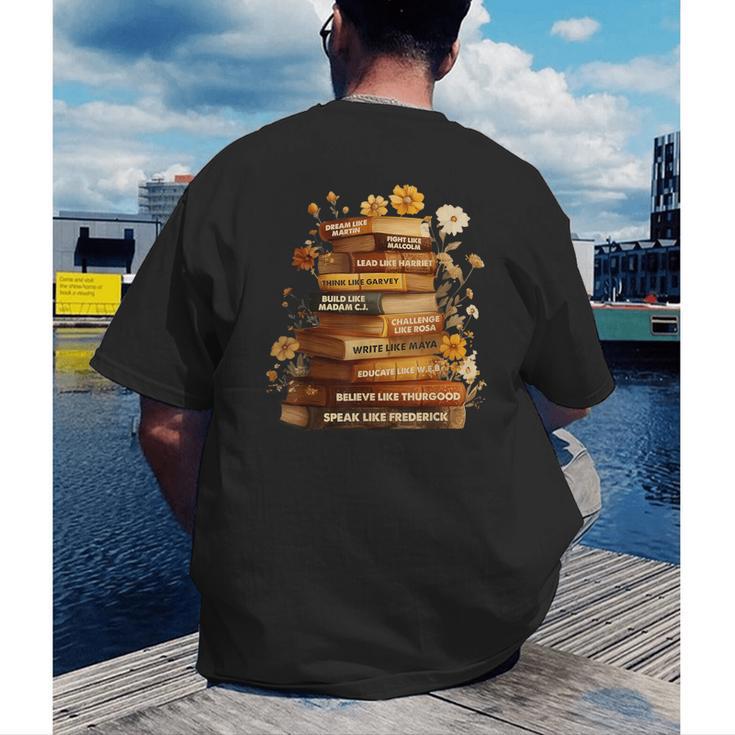 Dream Like Martin Floral Book History Month Women Men Men's Back Print T-Shirt Dream Like Martin Floral Book History Month Women Men Men's Back Print T-Shirt