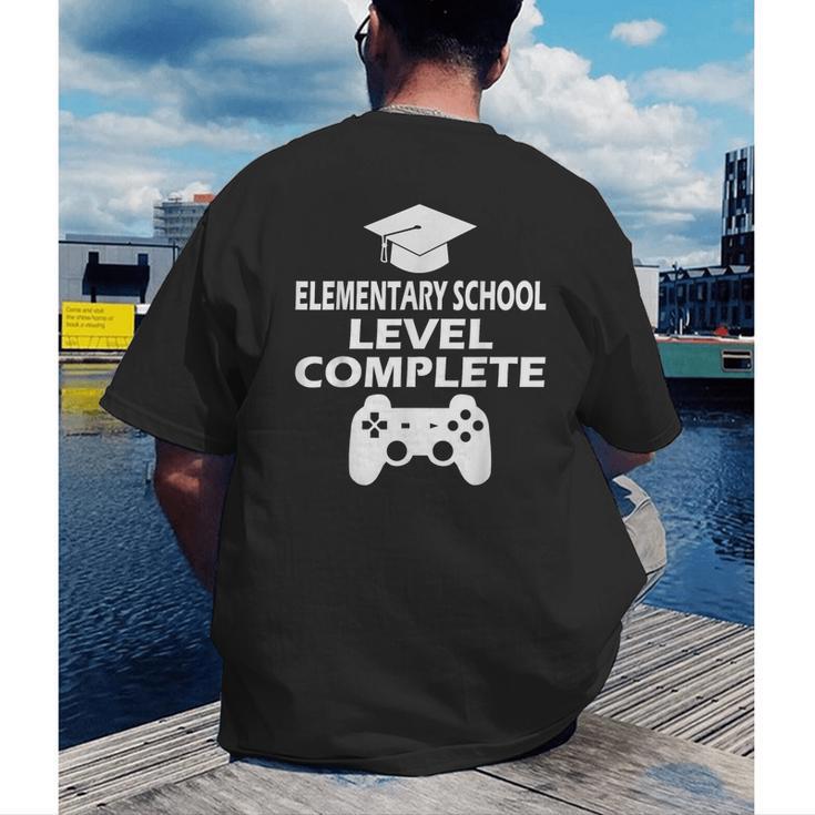 Elementary School Level Complete Gamer Graduation Day 2024 Men's Back Print T-Shirt