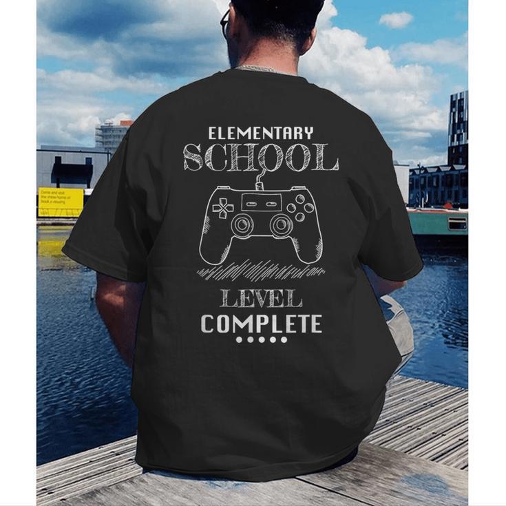 Elementary School Level Complete Shirt Graduation Gaming Men's Back Print T-Shirt