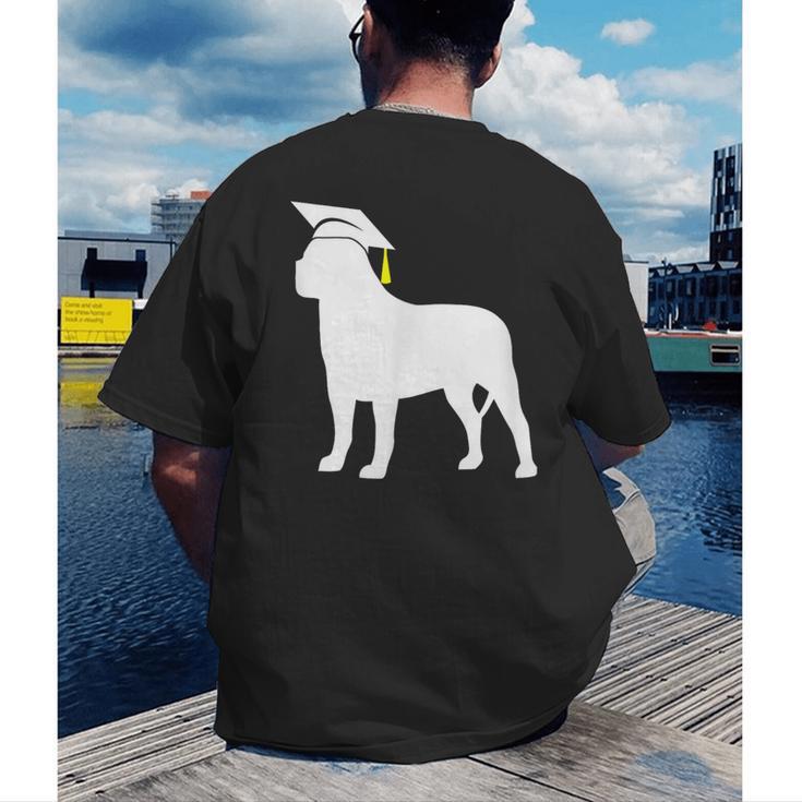 English Mastiff Graduation Dog Graduate Men's Back Print T-Shirt